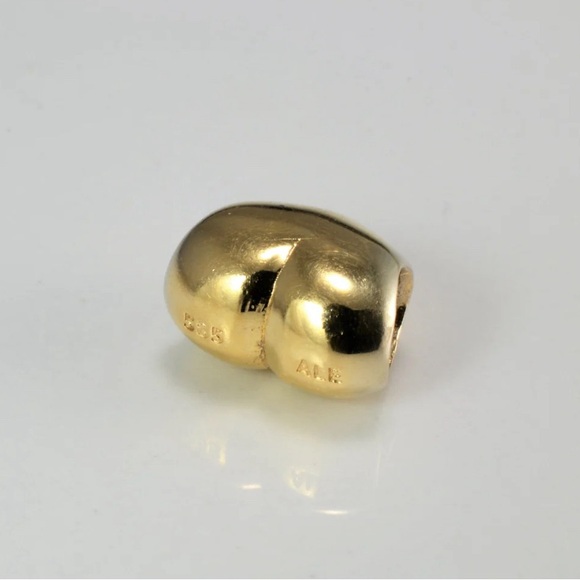 Pandora Heart Bead Charm Solid 14K Gold 585 ALE EUC w PandoraBox & tissue paper - Picture 6 of 8